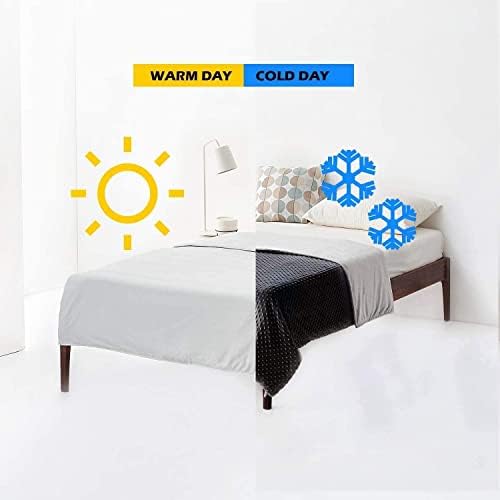 YnM Exclusive Cooling Rayon & Cozy Velvet Dual-Sided Cover for Weighted Blanket (48''x72'') - Light Grey - Image 2