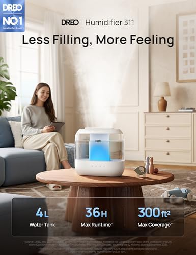 DREO 4L Humidifiers for Bedroom, 36H Runtime, 28 dB Quiet, HM311 - Image 2