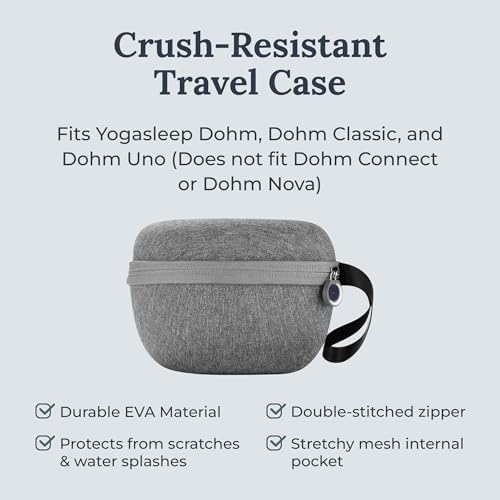 Yogasleep Dohm Uno White Noise Sound Machine & Travel Case, Real Fan Inside for Non-Looping, Sound Machine for Travel, Office Privacy, Sleep Therapy for Adults & Baby, Charcoal, 2 Piece Set - Image 6