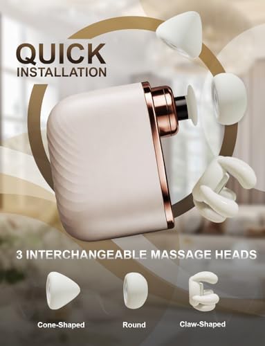 Mini Massage Gun - Small Handheld Muscle Massager with Percussion Deep Tissue, 5 Adjustable Vibration Frequency & 3 Interchangeable Heads - Portable Pocket Massage Gun for Gym, Travel, Office - Image 4