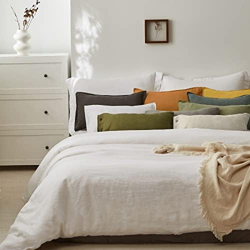 Simple&Opulence 100% Linen Lumbar Pillow Cover 12 x 20 Inches Set of 2 Rectangular Decorative Throw Cushion Cover for Couch Sofa Bed Living Room Office Soft Breathable Farmhouse - Rust - Image 6