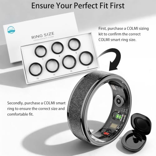 COLMI R10 Smart Ring, Sleep Health & Skin Temperature & 5ATM(Black, 8) - Image 2