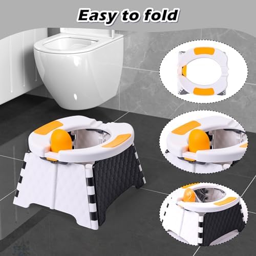 Travel Potty for Toddlers, Portable Foldable Potty (White) - Image 2