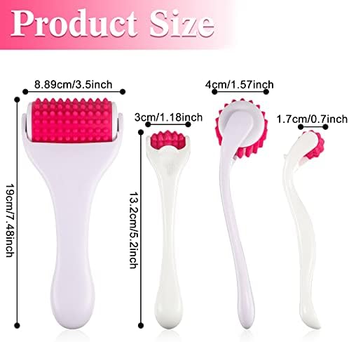 Tondiamo 2 Pcs Muscle Roller Portable Small Silicone Massager Roller Deep Tissue Muscle Massage Stick Cellulite Remover Scar Tissue Massager for Relief Face Neck Arm Back Leg(White,Silicone) - Image 2