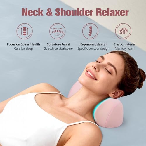 COMFYTHERA Small Neck Stretcher Pillow for Pain Relief, Soft Cervical Traction Device Neck Mild Support Pillow Memory Foam Cervical Neck Orthopedic Pillow for Tension Muscle Relax Relief (Pink) - Image 3
