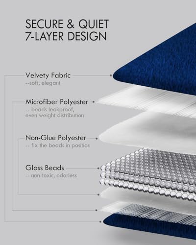 Weighted Lap Blanket for Adults, 7 lbs 41" x 53", Leaf Pattern, Navy Blue - Image 7