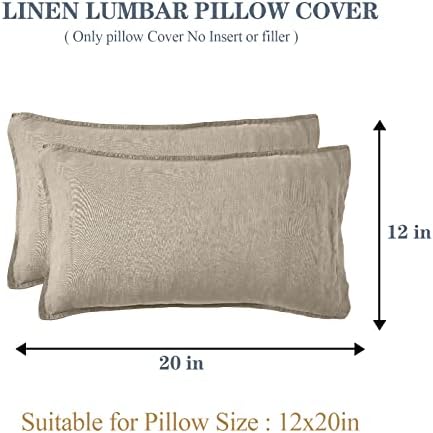 Simple&Opulence 100% Linen Lumbar Pillow Cover 12 x 20 Inches Set of 2 Rectangular Decorative Throw Cushion Cover for Couch Sofa Bed Living Room Office Soft Breathable Farmhouse - Linen - Image 4