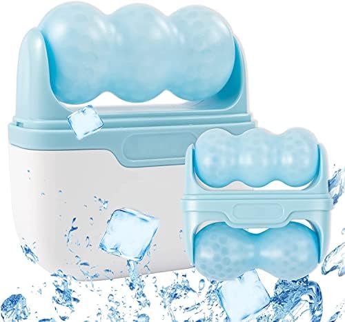 Ice Roller for Face and Eye Mini Travel Cool Facial Roller Personal Skin Care Tools with 2 in 1 Roller for Reduce Puffiness and Relief Migraine, Pain. Women Mother Gift (Blue) by TANSHOP