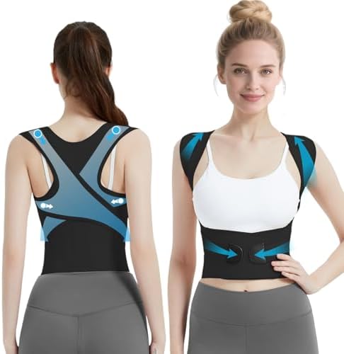 Posture Corrector for Women & Men, Full Back Brace Support with Adjustable Shoulder Straightener, Lower & Upper Back Pain Relief - Scoliosis, Hunchback, Spine Corrector (Black, Small) by Unknown