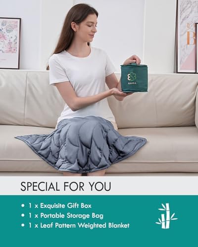 Kaisa Weighted Blanket for Adults(5 lbs, 23"x29"),Weighted Lap Blanket Machine Washable, Small Heavy Blankets with Glass Beads for Home Sleep &Travel,Grey - Image 6