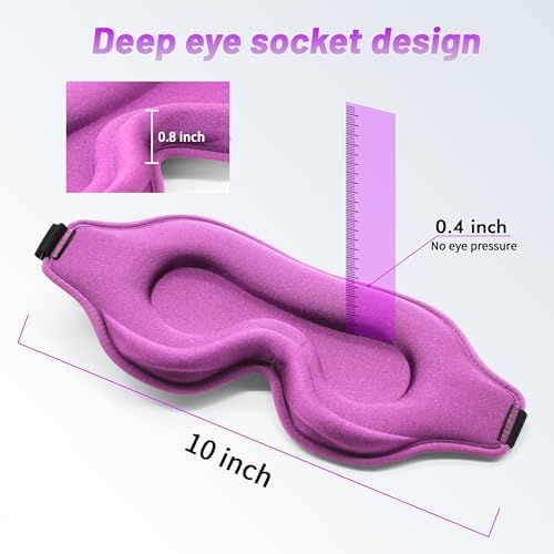 Sleep Mask for Men and Women, Lash Extensions 3D Eye Mask, Purple - Image 4