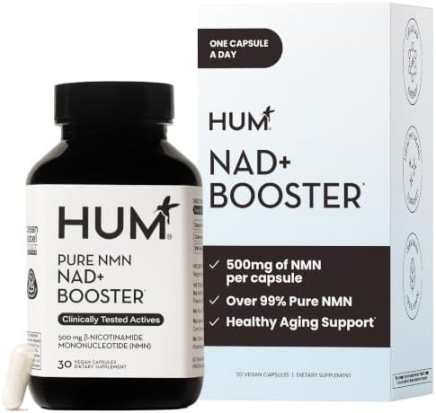HUM NMN Supplement 500mg, Clinically Studied Uthever® NAD+, 30-Day Supply by HUM
