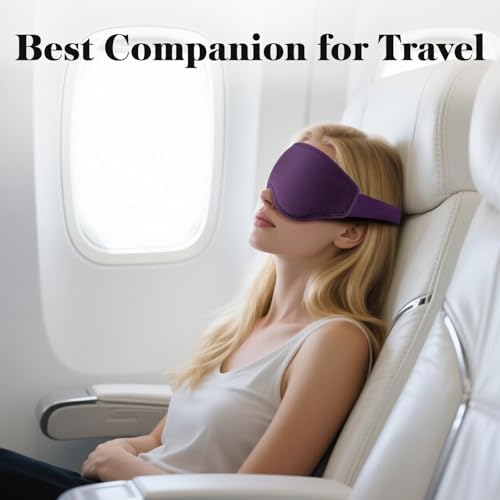 Fygrip 3D Eye Mask Sleep Mask for Men & Women, Purple - Image 6