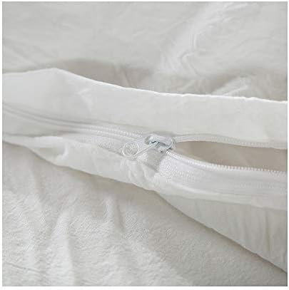F.Y.Dreams 100% Washed Cotton Duvet Cover for Weighted Blanket 48x72 inches with 16 Ties, Zipper on Long Side/White/Just Duvet Cover - Image 4