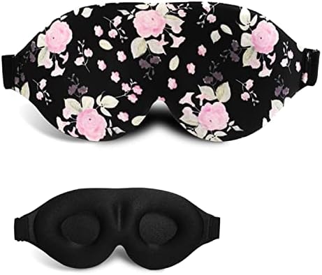 3D Sleep Mask, 100% Blackout 3D Contoured Sleep Eye Mask (Peony Flower) by FOX-TECH