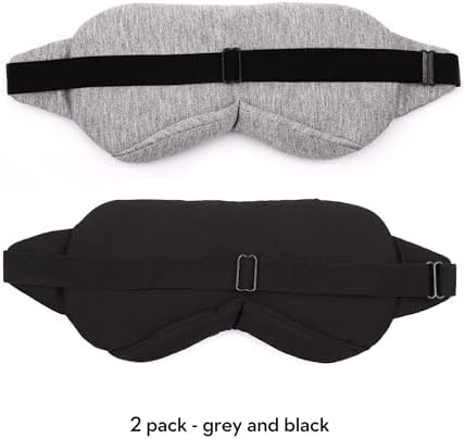 Sleep Mask-Eye Mask for Sleeping, Sleeping Mask Blocking Out Light Perfectly for Women and Men, Soft and Comfortable Blindfold for Travelling, with Pouch (Black+Gray) - Image 2