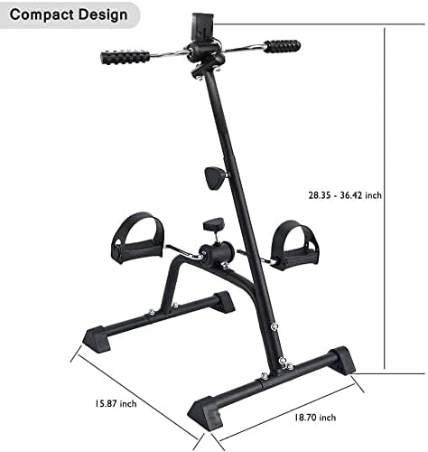 Pedal Exerciser Bike Hand Arm Leg and Knee Peddler Adjustable Fitness Equipment for Seniors, Elderly Home Pedal Exercise Bike for Total Body, with Gift Box & Monitor - Image 2