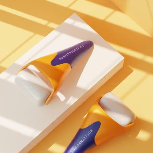 ROSELYNBOUTIQUE Ice Roller for Face &Gua Sha Facial Tools - Fine Lines Puffiness Facial Massager Skin Care Tools Self Care Gifts for Men Women (Orange Blue) - Image 5