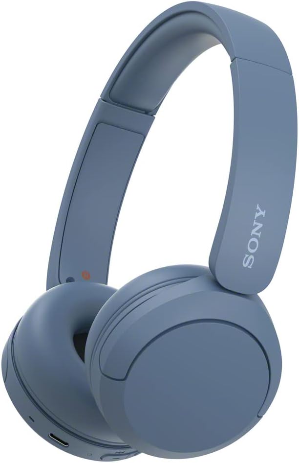 Sony WH-CH520 Wireless On-Ear Bluetooth Headphones with Microphone, Blue | Comfortable Lightweight Design, Up to 50 Hrs Battery with Quick Charging, Multipoint Connection, Clear Calls, Swivel design by Unknown
