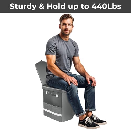 2026 Upgraded XL Portable Toilet for Adults,Tall Camping Toilet with Lid and Convenient Carry Bag, Portable Potty for Camping, Hiking, Car Travel,Truck, RV, Boating, Road Trips, Beach (Gray, 16.5''H) - Image 5