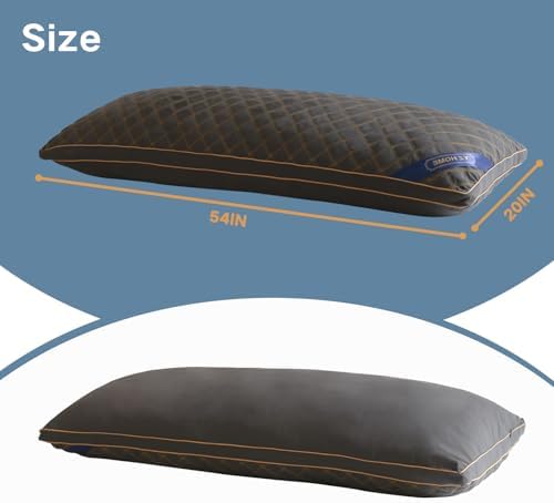 YZ HOME Long Body Pillow for Adults - Firm Body Pillow Insert with Shredded Blue Memory Foam, Adjustable Height, Soft Support for Side Sleeping, Pregnant Women, Washable (20x54 Inch, Grey) - Image 5