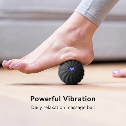 2.4" Mini Electric Vibrating Massage Ball, 10-Speed Fitness Yoga Massage Roller for Palm, Hand, Foot, Leg, Neck, Back, Multi-Directional Massage Ball (Black) - Image 4