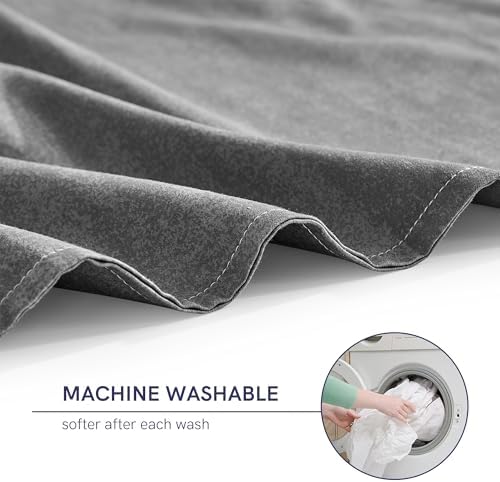 YnM Cooling Duvet Cover for Weighted Blankets (Gradient Dark Grey, 60''x80'') - Image 5