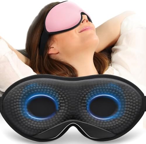 MABAO Weighted Sleep Mask, 100% Blackout Blindfold for Sleeping, Pink by MABAOSleepMasks