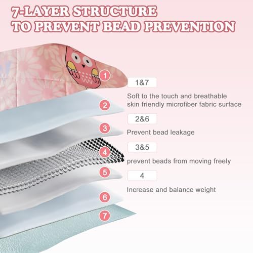 Weighted Blanket - 7 lbs Pink Owl Heavy Blanket - Small Size Breathable Lap Blanket(41 * 60 inches, 7 lbs) - Image 2