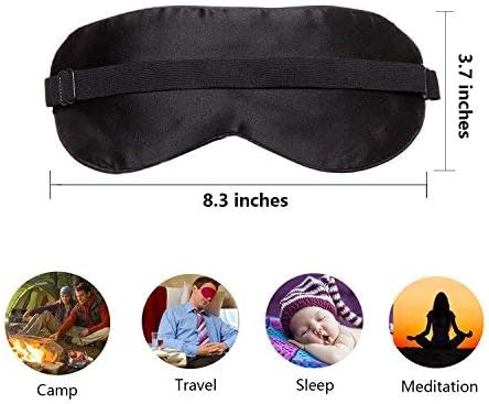 Sleep Eye Mask for Men Women, Night Sleep Mask, Block Out Light, Soft Comfort Eye Shade Cover for Travel Office Home Blindfold with Adjustable Strap Black (Off White) - Image 6