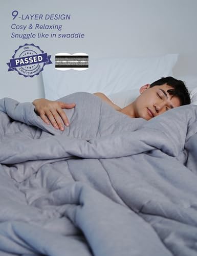 YnM Weighted Blanket King/CA King 15lbs, The Heavy Oversized Weighted Comforter, Warm & Fluffy Throw (Neutral Grey, 15lbs, 104" Lx90 W) - Image 5