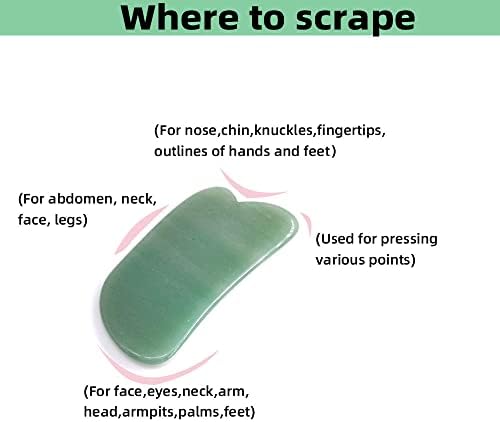 Facial Gua Sha Tool for Chin Massage Tool Natural Jade Stone Gua Sha Board for Face SPA Acupuncture Therapy Trigger Point Treatment - Image 2