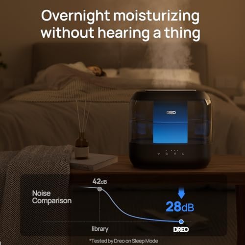 DREO 4L Humidifiers for Bedroom, 36H Runtime, 28 dB Quiet, HM311, Ebony - Image 7
