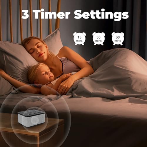 White Noise Sound Machine, Protable Travel Noise Sound Machine for Sleep with 10 Natural Soothing Sounds for Adults Baby Kids, AC/Battery Powered Sleep Timer Therapy for Home Office, Black - Image 3