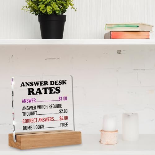 Funny Office Gifts for Coworkers, Boss Gifts, Answer Desk Rates Decor - Image 4