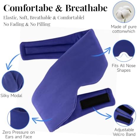 Cotton Sleep Eye Mask for Men and Women, 100% Blocking Light Sleeping Mask - Image 3
