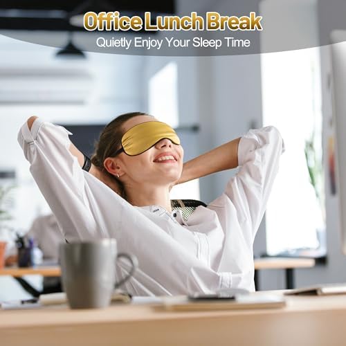 Silk Sleep Mask, Blackout Eye Mask for Sleeping with Adjustable Strap - Image 6