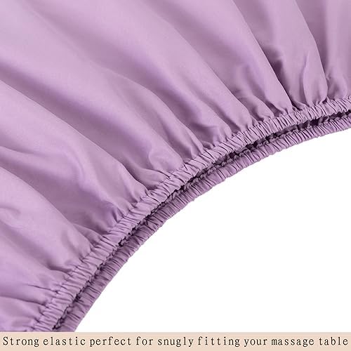 MRJ Microfiber Massage Sheet Set of 3 Pcs,for Massage Tables,Includes Massage Table Cover, Massage Fitted Sheet,and Massage Face Rest Cover,Lavender - Image 5