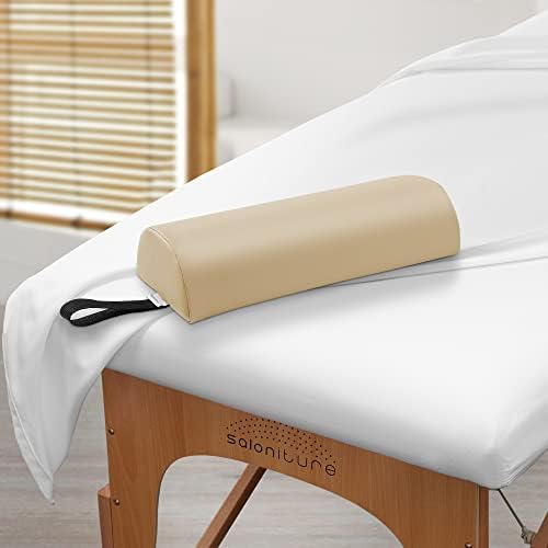 Saloniture Half Round Neck Massage Table Bolster Pillow Pad - 13 x 6 x 3 Inch - Cream - Image 5