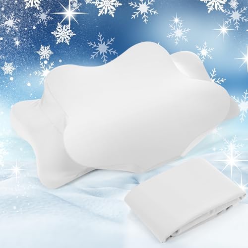 Hahafelt Cooling Cervical Neck Pillowcase,White,Queen Size by Hahafelt