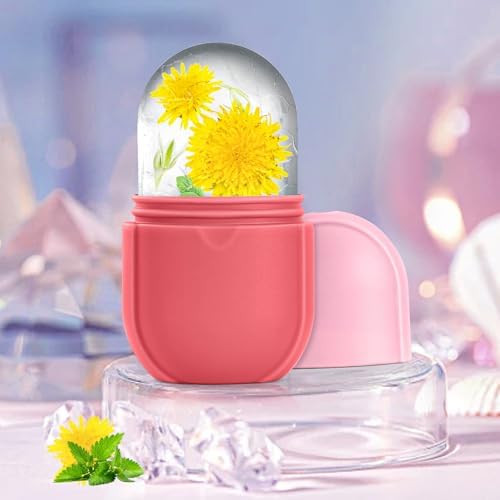 Ice Roller for Face and Eye, Ice Face Roller, Aesthetic Skin Care Tools Gifts for Women Cute Preppy Stuff,Silicone Ice Mold for Beauty(Pink) - Image 2