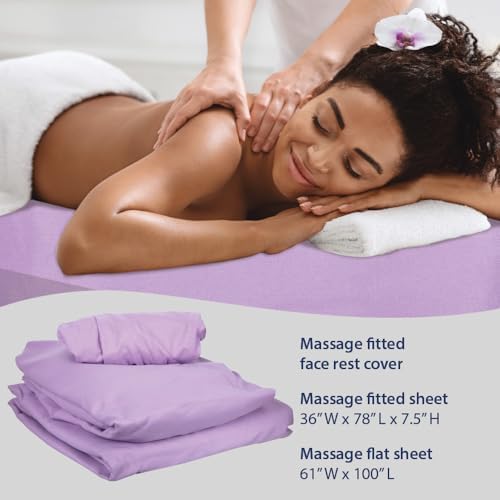 ForPro Premium Microfiber 3-Piece Massage Sheet Set, Lavender - Image 5