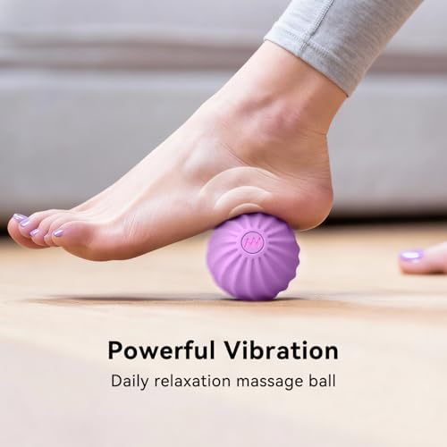 2.4" Mini Electric Vibrating Massage Ball, 10-Speed Fitness Yoga Massage Roller for Palm, Hand, Foot, Leg, Neck, Back, Multi-Directional Massage Ball (Lavender) - Image 5