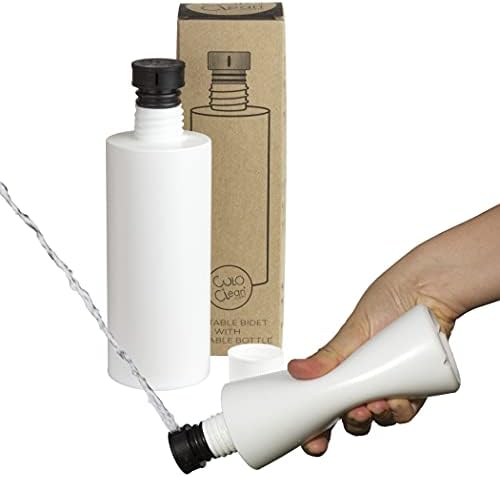 CuloClean Portable Bidet for Toilet or Travel (Black). Peri Bottle for Men and Women. Handheld Spray. Bath Essentials (CuloClean + Bottle, 1pcs Black) by CuloClean