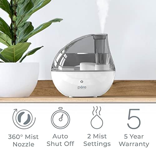 Pure Enrichment MistAire Silver Ultrasonic Cool Mist Humidifier for Bedroom, Office, Nursery & Indoor Plants - Lasts Up to 25 Hours, Whisper-Quiet Operation, Optional Night Light, & Auto Shut-Off - Image 3