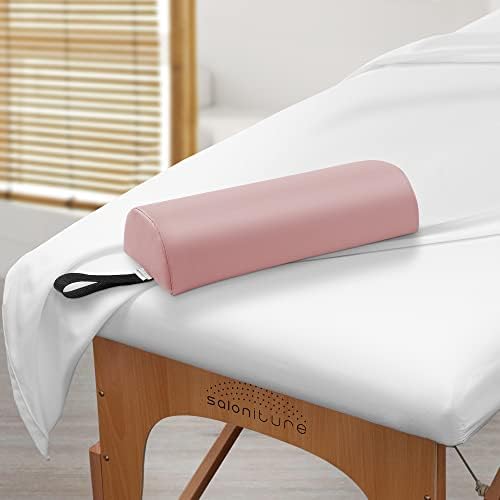 Saloniture Half Round Neck Massage Table Bolster Pillow Pad - 13 x 6 x 3 Inch - Pink - Image 5