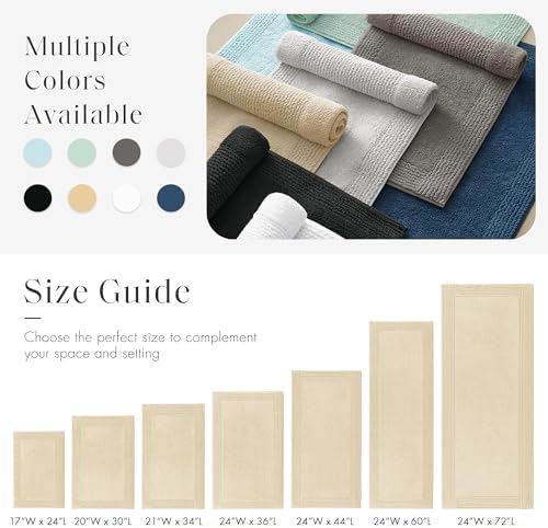 Madison Park Splendor Reversible 100% Cotton Bath Runner, 24 x 72, Natural - Image 5