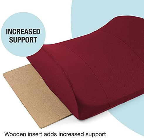 DMI Lumbar Support Pillow for Chair to Assist with Back Support with Removable Washable Cover and Firm Insert to Ease Lower Back Pain while Improving Posture,14 x 13 x 5,Contoured Foam,Elite,Burgundy - Image 5
