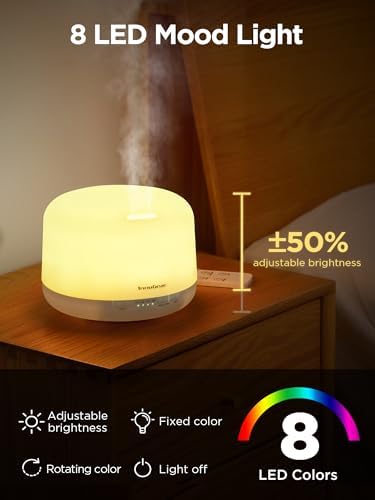 InnoGear 500ml Essential Oil Diffuser for Home Cool Mist Humidifier A White - Image 5