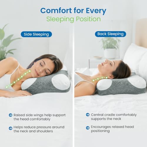 Cervical Neck Pillow, Ergonomic Neck Pain Relief Memory Foam Support Pillow - Image 3